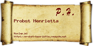 Probst Henrietta névjegykártya